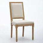 CLIHOME Lot de 2 chaises de salle à manger style Louis avec dossier carré et cadre en bois massif