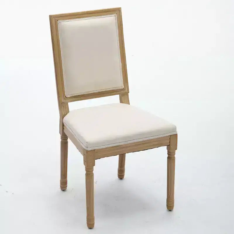 CLIHOME Lot de 2 chaises de salle à manger style Louis avec dossier carré et cadre en bois massif