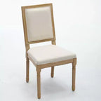 CLIHOME Lot de 2 chaises de salle à manger style Louis avec dossier carré et cadre en bois massif