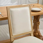 CLIHOME Lot de 2 chaises de salle à manger style Louis avec dossier carré et cadre en bois massif