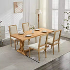 CLIHOME Lot de 2 chaises de salle à manger style Louis avec dossier carré et cadre en bois massif