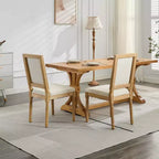 CLIHOME Lot de 2 chaises de salle à manger style Louis avec dossier carré et cadre en bois massif