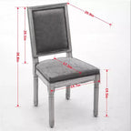 CLIHOME Lot de 2 chaises de salle à manger style Louis avec dossier carré et cadre en bois massif