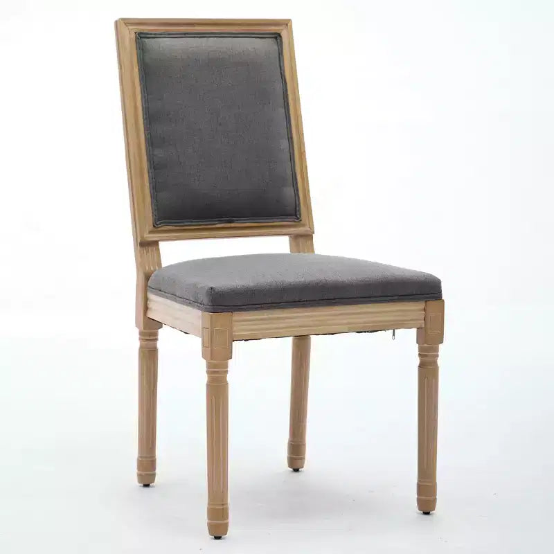 CLIHOME Lot de 2 chaises de salle à manger style Louis avec dossier carré et cadre en bois massif