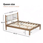 Lit plateforme Christopher Knight Home Callista Queen en bois avec tête de lit en similicuir tissé
