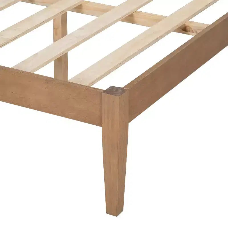 Lit plateforme Christopher Knight Home Callista Queen en bois avec tête de lit en similicuir tissé