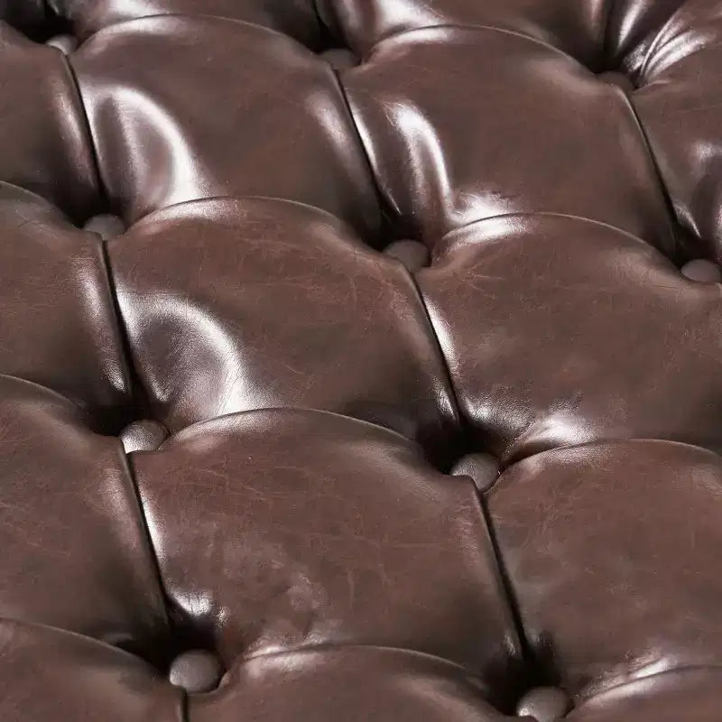 GDFStudio Heathbrooke Pouf de rangement capitonné contemporain en similicuir