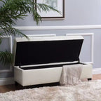 GDFStudio Heathbrooke Pouf de rangement capitonné contemporain en similicuir