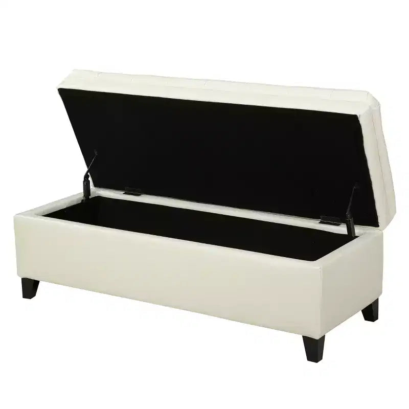 GDFStudio Heathbrooke Pouf de rangement capitonné contemporain en similicuir