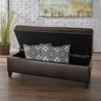 GDFStudio Heathbrooke Pouf de rangement capitonné contemporain en similicuir