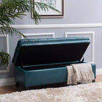 GDFStudio Heathbrooke Pouf de rangement capitonné contemporain en similicuir