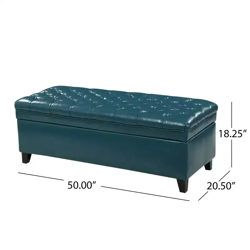 GDFStudio Heathbrooke Pouf de rangement capitonné contemporain en similicuir