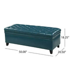 GDFStudio Heathbrooke Pouf de rangement capitonné contemporain en similicuir