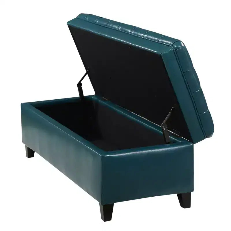 GDFStudio Heathbrooke Pouf de rangement capitonné contemporain en similicuir