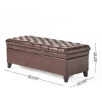 GDFStudio Heathbrooke Pouf de rangement capitonné contemporain en similicuir
