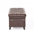 GDFStudio Heathbrooke Pouf de rangement capitonné contemporain en similicuir