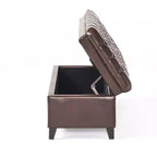 GDFStudio Heathbrooke Pouf de rangement capitonné contemporain en similicuir