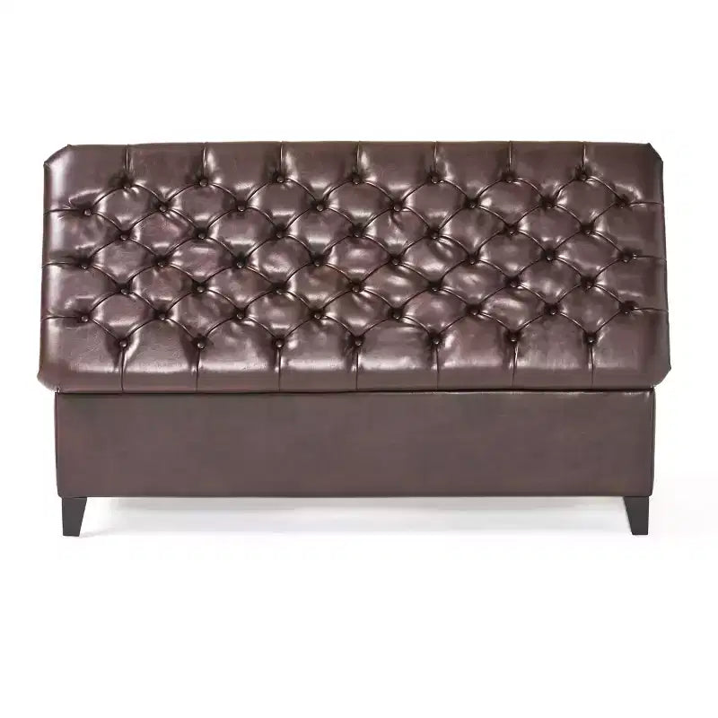 GDFStudio Heathbrooke Pouf de rangement capitonné contemporain en similicuir