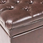 GDFStudio Heathbrooke Pouf de rangement capitonné contemporain en similicuir