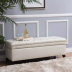 GDFStudio Heathbrooke Pouf de rangement capitonné contemporain en similicuir