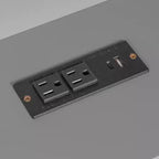 Lit plateforme double Whisen avec étagères de rangement, tiroirs, station de recharge, LED, bureau et tête de lit