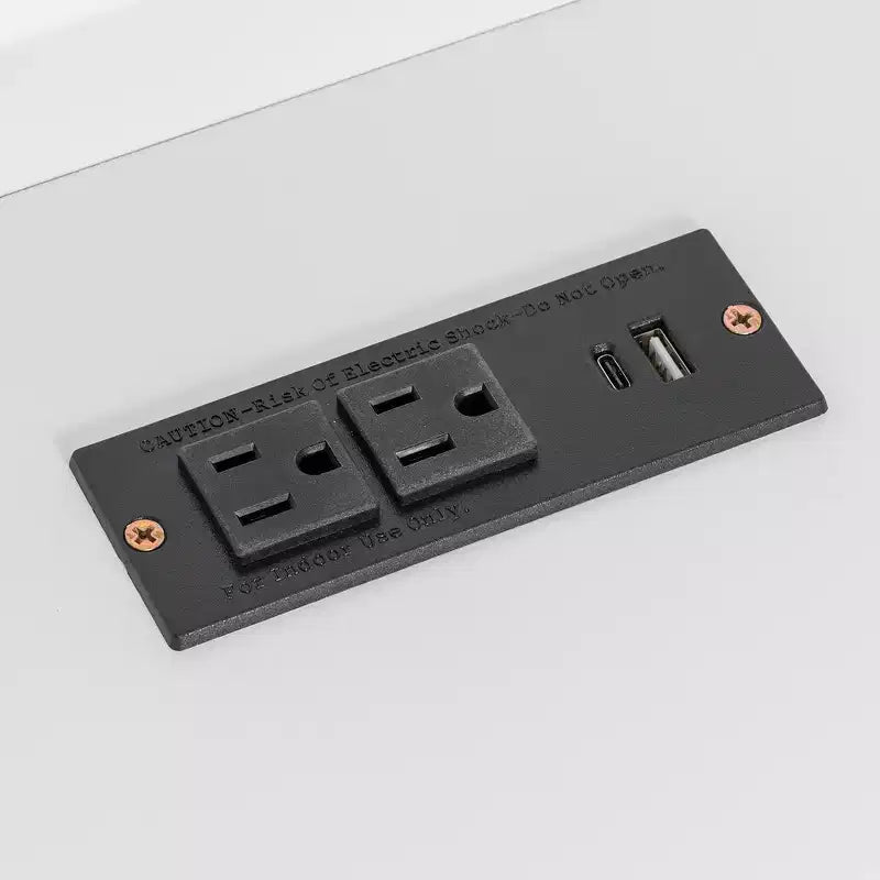 Lit plateforme double Whisen avec étagères de rangement, tiroirs, station de recharge, LED, bureau et tête de lit