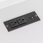 Lit plateforme double Whisen avec étagères de rangement, tiroirs, station de recharge, LED, bureau et tête de lit