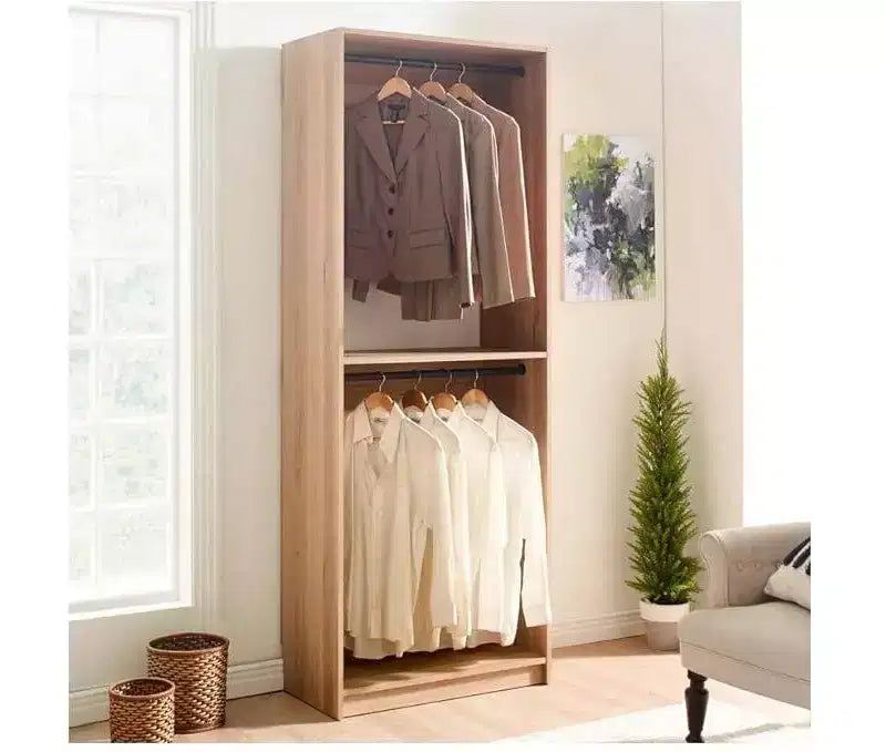 Placard de plain-pied HomeStock Prosper 32 en bois avec deux tringles