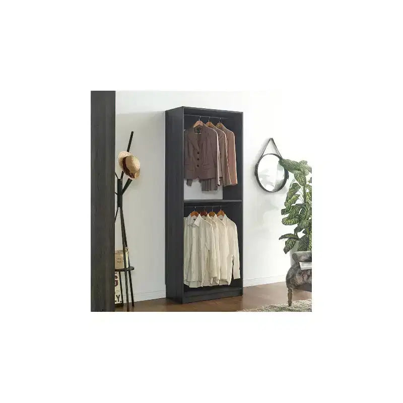 Placard de plain-pied HomeStock Prosper 32 en bois avec deux tringles