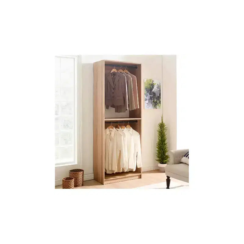 Placard de plain-pied HomeStock Prosper 32 en bois avec deux tringles