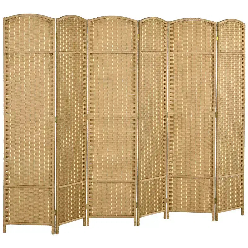 MAYEERTY Séparateur de pièce pliable à 6 panneaux, paravent de 1,7 m de haut, cloison autoportante pour maison, bureau, chambre, bois naturel