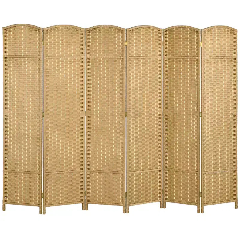 MAYEERTY Séparateur de pièce pliable à 6 panneaux, paravent de 1,7 m de haut, cloison autoportante pour maison, bureau, chambre, bois naturel