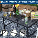Table de camping pliante en aluminium 35x24, table portable avec hauteur réglable (1625), légère pour l'intérieur/extérieur, la plage, les pique-niques et les voyages en camping-car.