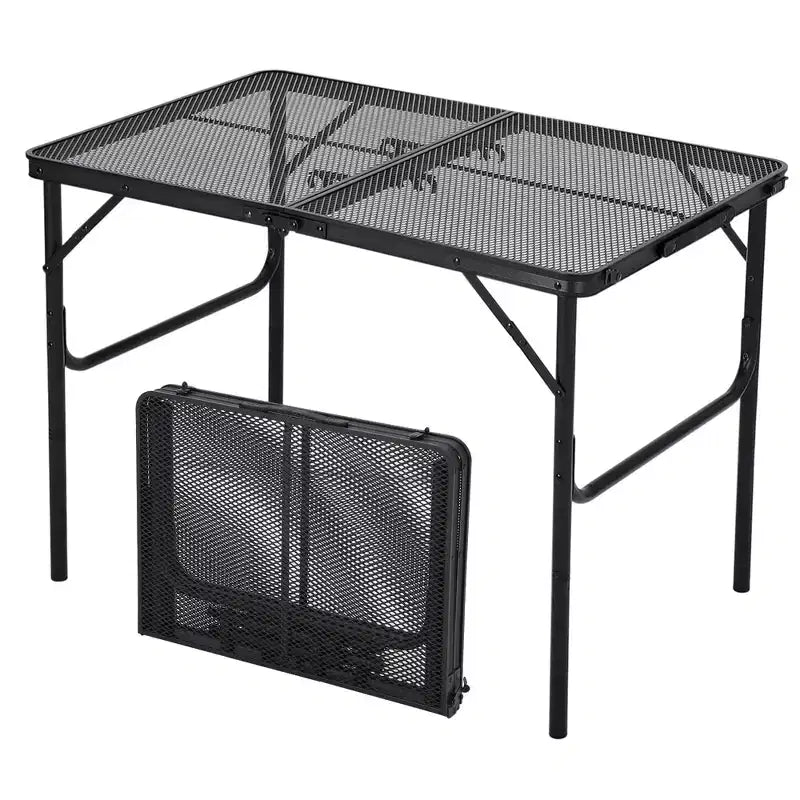 Table de camping pliante en aluminium 35x24, table portable avec hauteur réglable (1625), légère pour l'intérieur/extérieur, la plage, les pique-niques et les voyages en camping-car.