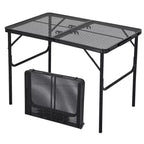 Table de camping pliante en aluminium 35x24, table portable avec hauteur réglable (1625), légère pour l'intérieur/extérieur, la plage, les pique-niques et les voyages en camping-car.
