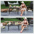 Table de camping pliante en aluminium 35x24, table portable avec hauteur réglable (1625), légère pour l'intérieur/extérieur, la plage, les pique-niques et les voyages en camping-car.
