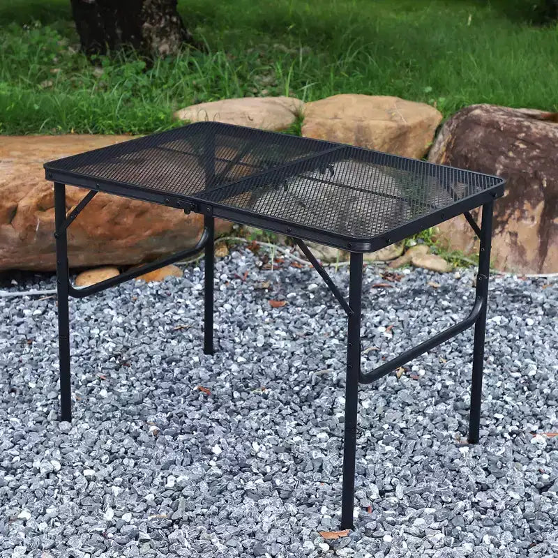 Table de camping pliante en aluminium 35x24, table portable avec hauteur réglable (1625), légère pour l'intérieur/extérieur, la plage, les pique-niques et les voyages en camping-car.