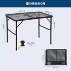 Table de camping pliante en aluminium 35x24, table portable avec hauteur réglable (1625), légère pour l'intérieur/extérieur, la plage, les pique-niques et les voyages en camping-car.