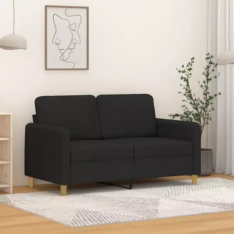 vidaXL Fauteuil canapé Fauteuil individuel rembourré pour salon Tissu - Noir 47,2