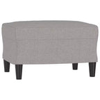 vidaXL Fauteuil simple en tissu gris clair avec repose-pieds - Revêtement 100 % polyester durable pour salon, chambre, salle de repos - 92 x 77 x 80 cm