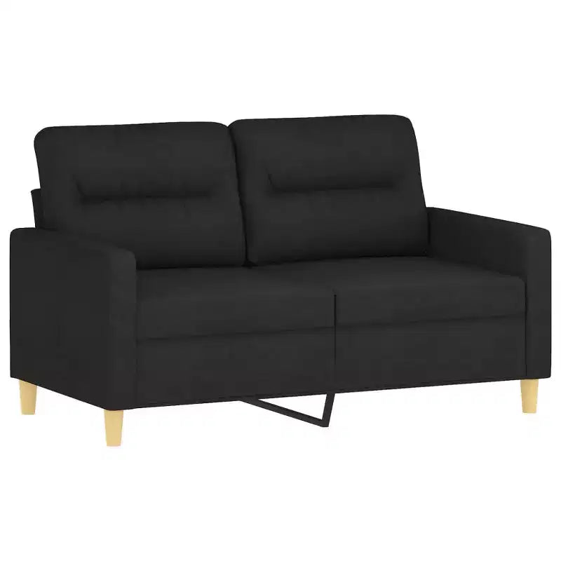 vidaXL Ensemble de canapés en tissu avec coussins – Mobilier d'intérieur moderne et élégant pour salon, espace de détente – Noir