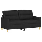 vidaXL Ensemble de canapés en tissu avec coussins – Mobilier d'intérieur moderne et élégant pour salon, espace de détente – Noir