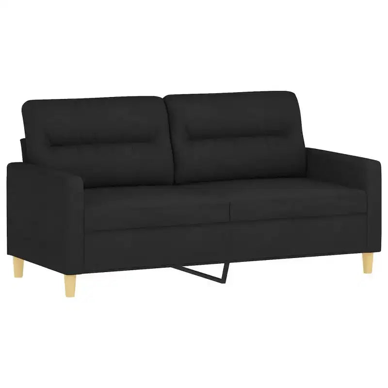 vidaXL Ensemble de canapés en tissu avec coussins – Mobilier d'intérieur moderne et élégant pour salon, espace de détente – Noir