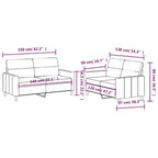 vidaXL Ensemble de canapés en tissu avec coussins – Mobilier d'intérieur moderne et élégant pour salon, espace de détente – Noir