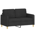 vidaXL Ensemble de 3 canapés en tissu noir résistant - Assise moderne et confortable avec profondeur généreuse - Comprend un fauteuil, un canapé 2 places et un canapé 3 places