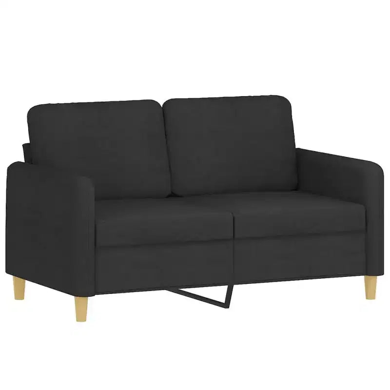 vidaXL Ensemble de 3 canapés en tissu noir résistant - Assise moderne et confortable avec profondeur généreuse - Comprend un fauteuil, un canapé 2 places et un canapé 3 places