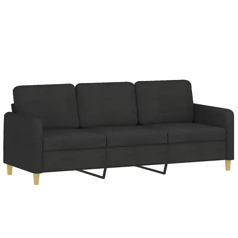 vidaXL Ensemble de 3 canapés en tissu noir résistant - Assise moderne et confortable avec profondeur généreuse - Comprend un fauteuil, un canapé 2 places et un canapé 3 places