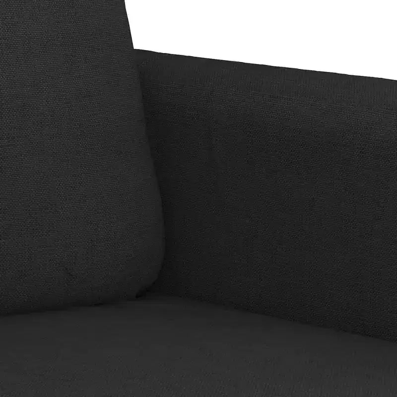vidaXL Ensemble de 3 canapés en tissu noir résistant - Assise moderne et confortable avec profondeur généreuse - Comprend un fauteuil, un canapé 2 places et un canapé 3 places