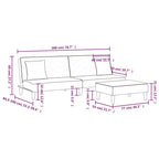 vidaXL Ensemble de canapé 2 places en velours vert foncé avec lit convertible/méridienne et repose-pieds pour salon, détente, maison