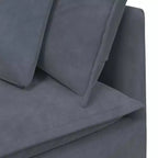 vidaXL Canapé modulable en velours gris foncé (100 % polyester) en L modulable